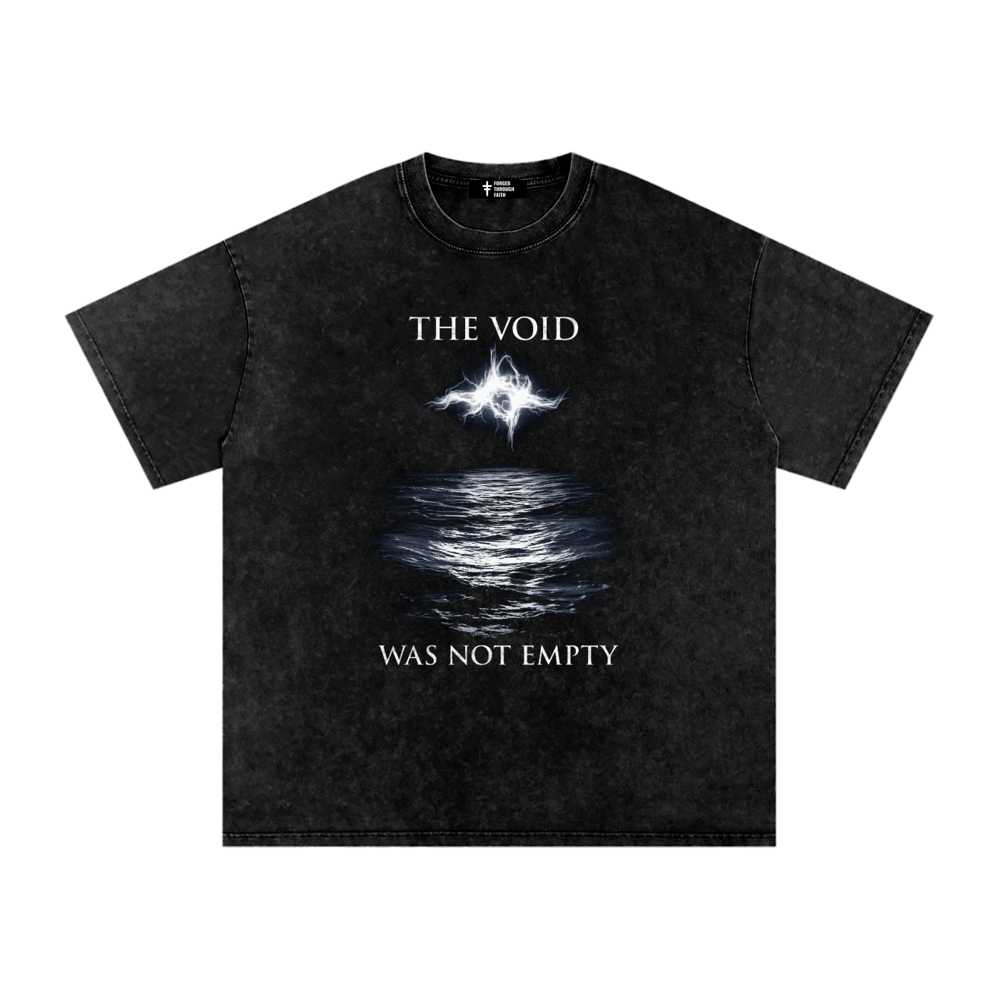 Genesis 1:2 - Snow Washed Oversized Cotton T-Shirt