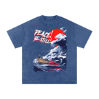 Jesus Calms The Storm Snow Washed Oversized Cotton T-Shirt