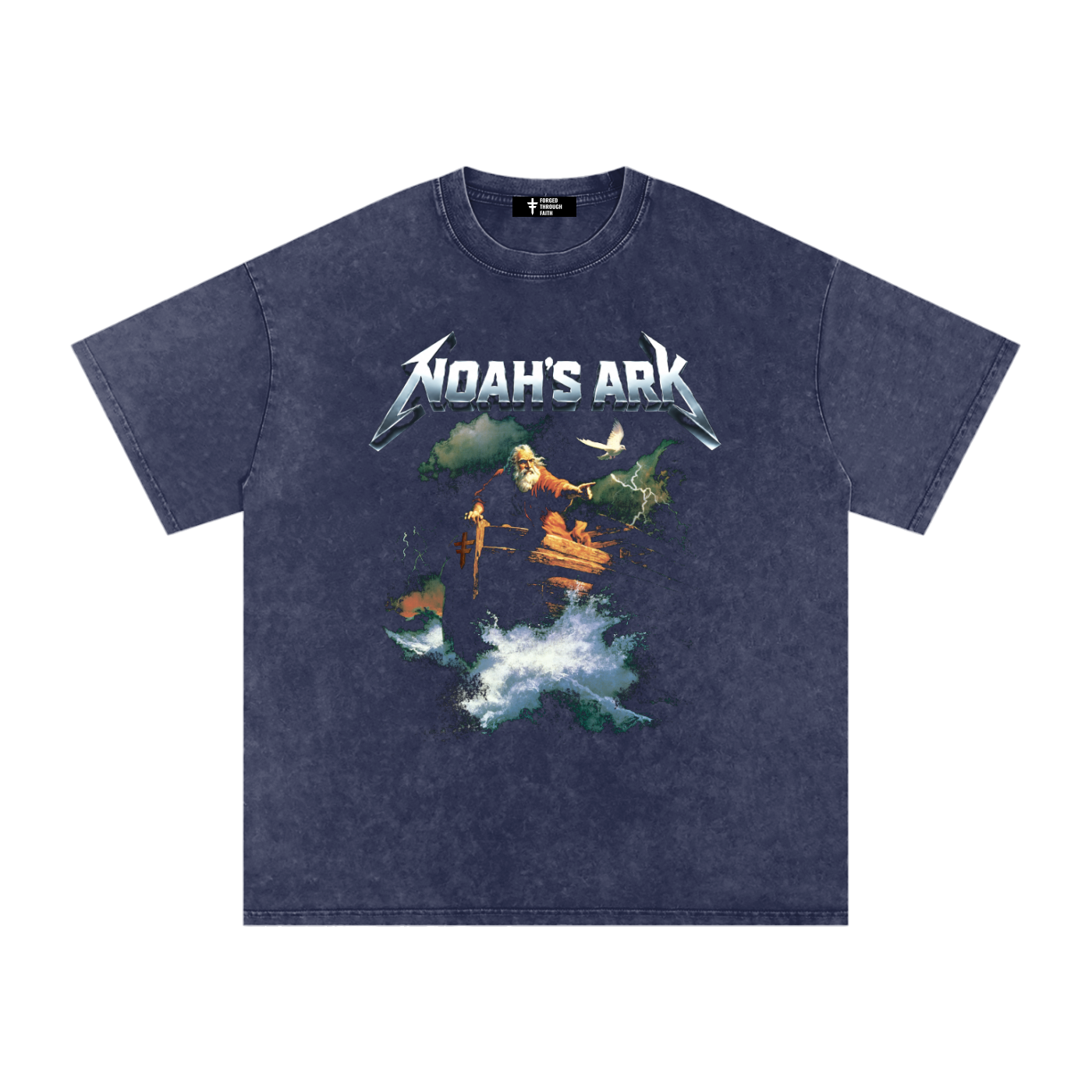 Noah's Ark - Snow Washed Oversized Cotton T-Shirt