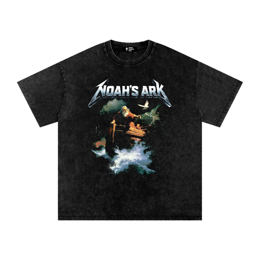 Noah's Ark - Snow Washed Oversized Cotton T-Shirt