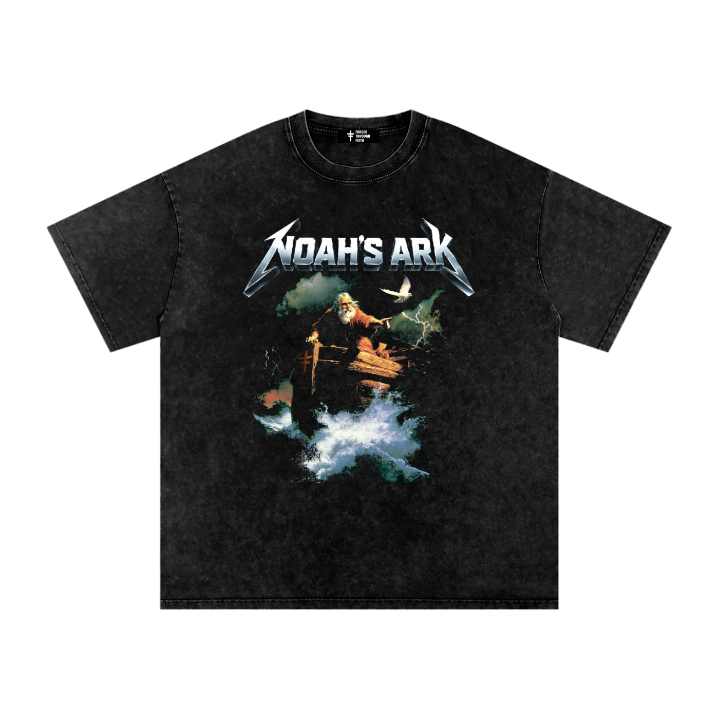 Noah's Ark - Snow Washed Oversized Cotton T-Shirt